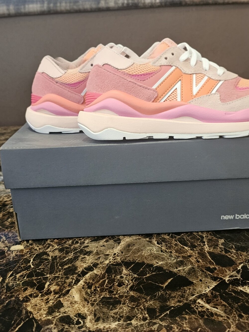 New Balance Peach, Orange & Pink Women's Sneakers - Picture 2 of 6
